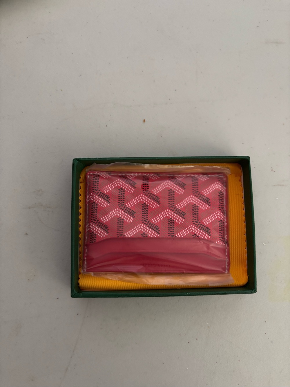 Red Geometric Patterned Compact Wallet - Unbranded